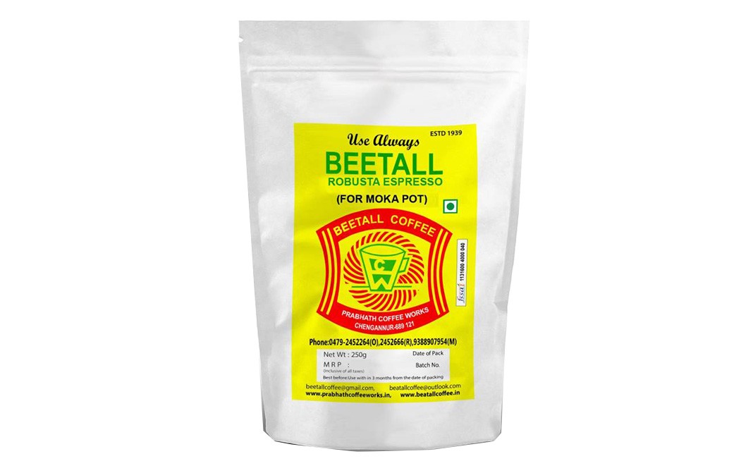 Beetall Robusta Espresso Coffee (For Moka Pot)  Pack  250 grams